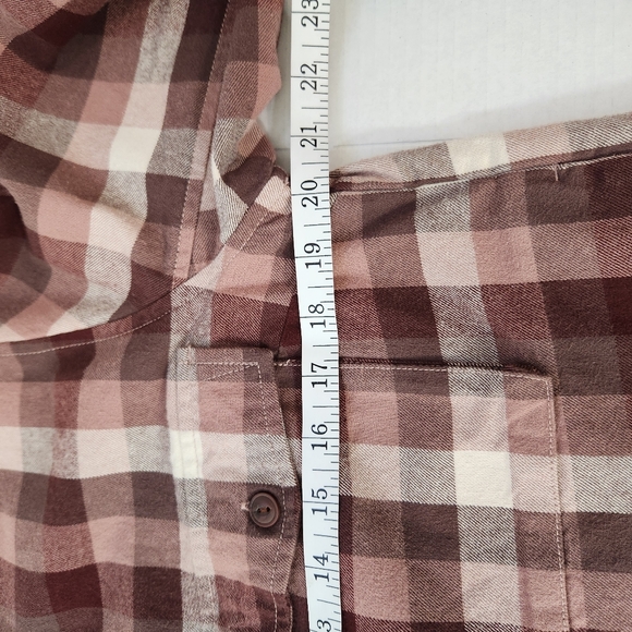 womens mtn hardwear moiry shirt jacket shacket sz m cropped 100% cotton plaid - Picture 6 of 9